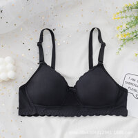 Áo ngực nữ học sinh không gọng mút mỏng chất cotton tăm trơn mềm mại A21  - Đen - 38