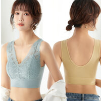 Áo ngực ren bra thể thao, không gọng, miếng đệm cao su thân thiện với làn da, thoải mái dành cho nữ LYEA016 - Free size 45- 68kg - Xanh lá