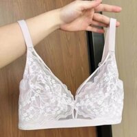 Áo ngực ren Pháp cho phụ nữ, cúp pha lê, nhẹ, không dây, sexy, ngực lớn, thu gọn, hỗ trợ bên, cúp tai thỏ