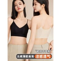 Áo ngực thể thao mỏng không đường may cho phụ nữ, thiết kế lưng đẹp, kiểu dáng một mảnh cho sinh viên và nữ sinh trung học, áo ngực camisole dây mỏng