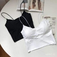 Áo ngực thể thao ngủ bằng lụa lạnh, dây đeo mỏng, cổ chữ V, lưng đẹp, cúp tam giác, mặc ngoài, áo vest ống, quấn ngực