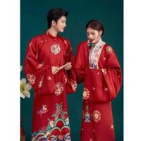 Áo nhật bình, Áo cổ phục cưới dành cho nam nữ nhiều màu hot trend | Việt Phục Hương Giang