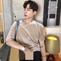 Áo nhung nam form rộng màu be