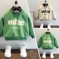 Áo Nỉ Cao Cổ Lót Lông Cừu Dày Thời Trang Thu Đông Hàn Quốc Cho Bé Trai