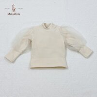 Áo nỉ cao cổ màu be lót lông cho bé Tian Family