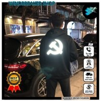 Áo nỉ có mũ in hình búa liềm