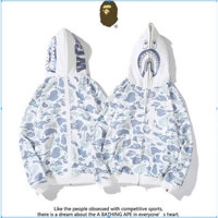 Áo nỉ có mũ trùm đầu in hình cá mập bape thời trang
