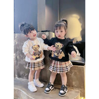 Áo nỉ cổ tròn cho bé gấu BBR, Áo sweater cho bé,TP KIDS,[M470]