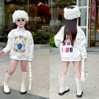 Áo nỉ cổ tròn cho bé hình thỏ rabbit elying, áo nỉ sweater thu đông cho bé,TP KIDS,[M570]