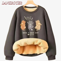 Áo Nỉ Cổ Tròn Lót Nhung Dày Dặn Thời Trang Thu Đông Đơn Giản Cho Nam