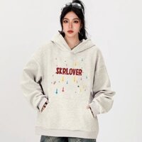 Áo nỉ cotton suối nước nóng mới 2024 dành cho nữ, áo hoodie mỏng của Mỹ mùa thu / đông buông lỏng dày-0527(hoodie)
