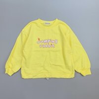 Áo nỉ da cá màu vàng in chữ Jumping Rabbit