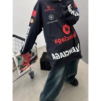 Áo nỉ dài tay Balenciaga Đen họa tiết logo full LA VTN [ Bản VIP ]