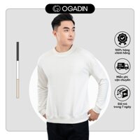 Áo nỉ dài tay nam OGADIN chất liệu nỉ da cá cotton 100% may nổi đường chỉ, không xù lông giữ ấm cơ thể tốt