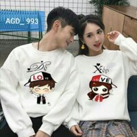 Áo nỉ đôi đủ size  mẫu đệ xếp - MÃ AGD993