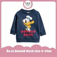 Áo nỉ Donald Duck size 4-24m