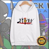 Áo Nỉ Hoodie hình game Đại Chiến người que - Stick War màu trắng siêu chất