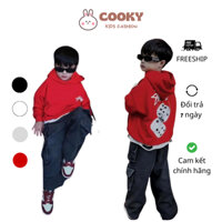 Áo nỉ Hoodie SStussyy hình xúc xắc cho bé mùa thu đông chất nỉ cotton COOKY KIDS