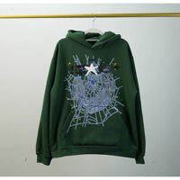 Áo Nỉ Hoodie Xanh Lá Mũ 2 Lớp Phối Hình Mạnh Nhện Cá Tính, Chất Liệu Nỉ Ngoại Cao Cáp Dày Dặn Ấm Áp