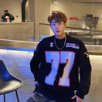 Áo nỉ in chữ Mỹ Nam đẹp trai cổ tròn không có mũ trùm đầu Áo khoác dài tay nặng