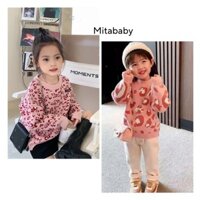 Áo nỉ len lót bông bên trong cho bé gái - Áo len thu đông cho trẻ em.