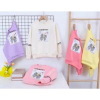 Áo nỉ lông cổ tròn cho bé