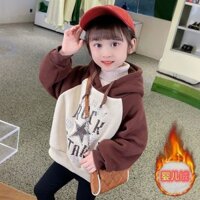 Áo nỉ lông cừu tất cả trong một Lớp lót lông cừu trẻ em có mũ trùm đầu dày phiên bản Hàn Quốc Thời trang mùa thu cho bé Top 1.09