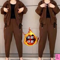 Áo Nỉ Lót Nhung Dày Dặn Dáng Rộng Thời Trang Thu Đông Cho Nữ