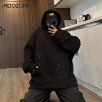 Áo nỉ nam có mũ trùm đầu thiết kế cảm giác sequin dáng rộng áo nỉ đa năng thường ngày dành cho cặp đôi