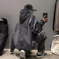 Áo nỉ nam có mũ trùm đầu thời trang retro