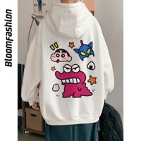 Áo nỉ nam có mũ trùm đầu hoodie in hình shinchan