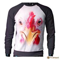 Áo nỉ Nam con gà, in 3D, lót bông 2 lớp, dáng thể thao, cao cấp, được ưa chuộng nhất