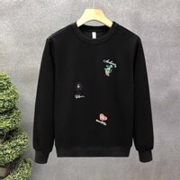 Áo Nỉ Nam Dài Tay Cổ Tròn Form Rộng In Họa Tiết Thời Trang Hàn Quốc Mới