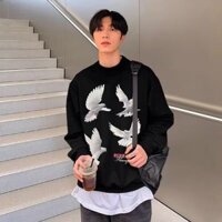 Áo nỉ nam in hình cá nhân Groove Áo dài tay phong cách Hàn Quốc mới phù hợp vào mùa thu