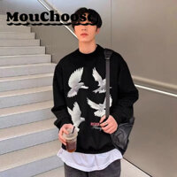 Áo nỉ nam in hình cá nhân MouChooke Áo dài tay phong cách Hàn Quốc mới phù hợp vào mùa thu