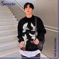 Áo nỉ nam in hình cá nhân Groove Áo dài tay phong cách Hàn Quốc mới phù hợp vào mùa thu