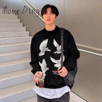 Áo nỉ nam in hình cá nhân MoveDing Áo dài tay phong cách Hàn Quốc mới phù hợp vào mùa thu