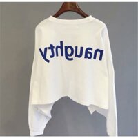 Áo Nỉ Phông Tay Dài Dáng Croptop 4 Màu Thời Trang Mùa Thu Dành Cho Nữ