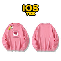 Áo nỉ Sweater da cá in hình mặt gấu Lotso màu hồng cho các bạn teen IOSTEE