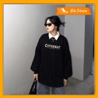 Áo nỉ sweater nam nữ phong cách in chữ Covernat oversize, Áo hoodie nỉ bông hàng chất lượng form rộng Unisex Masxek AN12