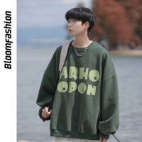 Áo nỉ thu đông dài tay cổ tròn nam in chữ ARHO OPEN