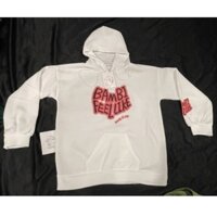 áo nỉ trắng , Áo Hoodie trắng chữ hồng: BamBi Feellike xinh xắn cho nữ