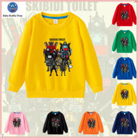 Áo nỉ trẻ em dài tay SKBIDI TOILET In 100% Cotton Áo len cho bé trai NW056