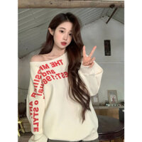 Áo Nỉ Trễ Vai In chữ 1988, Áo Nỉ Nữ Form Rộng Phong Cách Ulzzang - BUN222