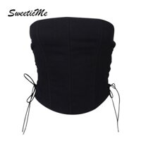 Áo Nịt Ngực Sát Nách Màu Trơn Hở Lưng Sweeticme