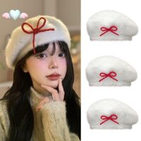 Áo nơ nữ mùa thu đông Mohair Beret