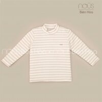 Áo Nous cổ lọ 3cm kẻ trắng ghi