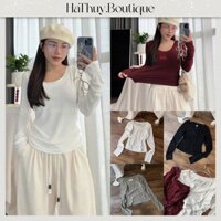 Áo Nữ BAD Dài Tay Cổ Tròn Họa Tiết Thêu Ngực Áo Thun Nữ Dáng Freesize