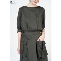 Aó nữ bộ chân váy túi hộp chất liệu linen thương hiệu Snlinen