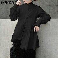 Áo nữ kiểu Babydoll Cổ bèo Vạt ngắn dài Gothic style